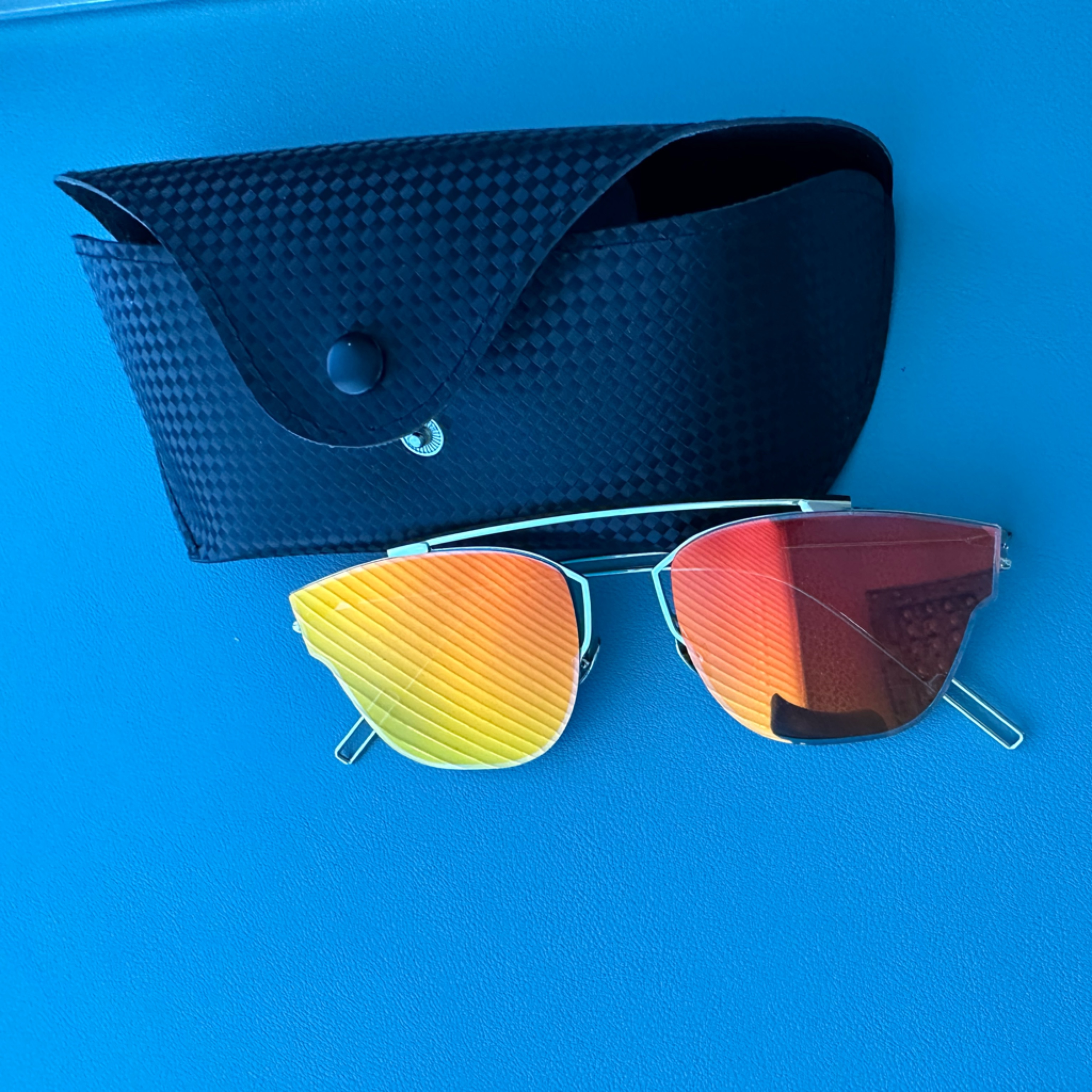 Aviator Sunglasses Orange Mirrored Lenses